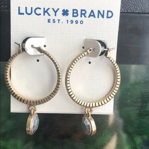 (N44) Lucky Brand 1.75” inches long Hoops earrings JA3-2